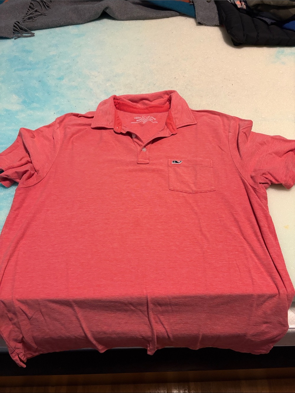 Vineyard Vines Men's Pocket Polo in Coral Pink